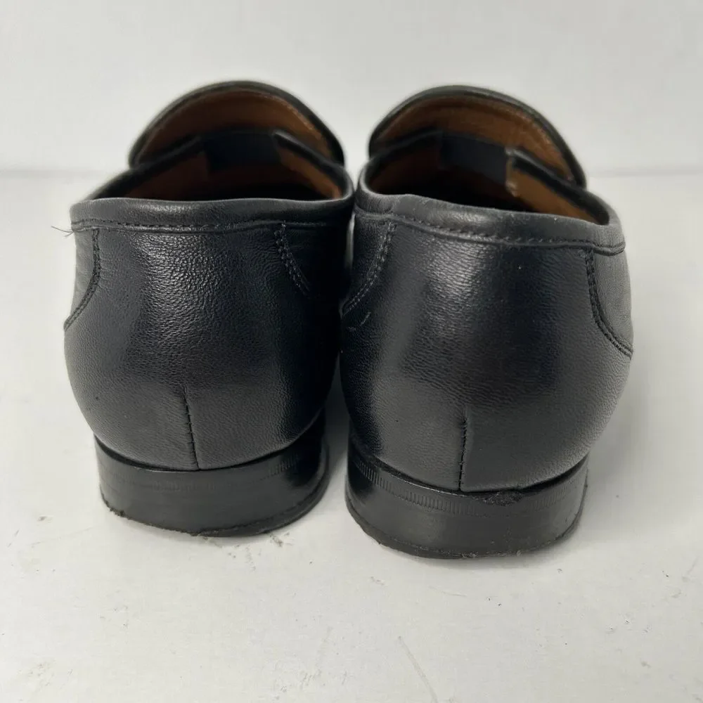 Allen Edmonds‎ MODENA Black Leather Dress Men's 7 D Shoe Loafer Italy EUC